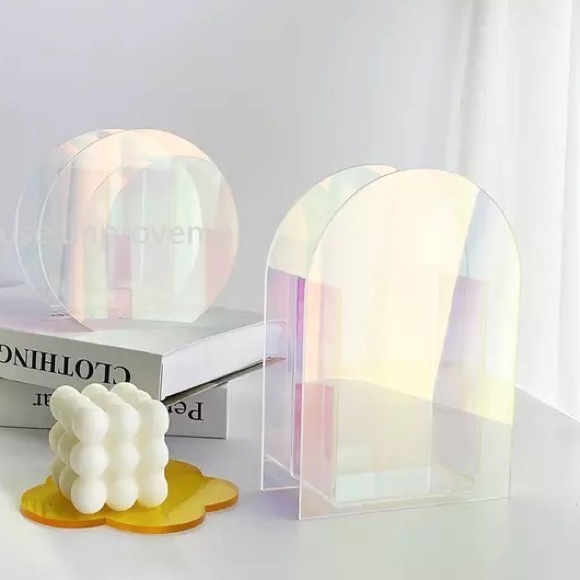 Nordic vase acrylic rainbow iridescent clear home decor flower vase container 1 - Picture 6 of 7